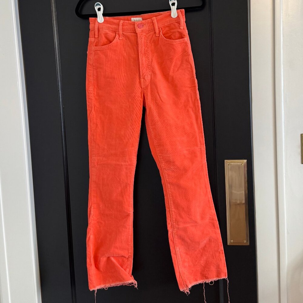 MOTHER Orange Corduroy Boot Cut Pants